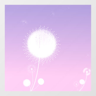 Elegante witte paardenbloem bloemvensterbekleding raamsticker
