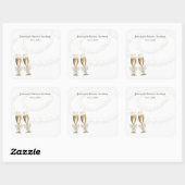 Elegante witte parels & Prosecco bruidsmeisjesfees Vierkante Sticker (Vel)