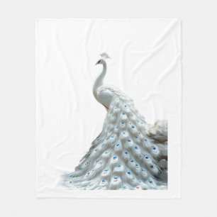 Elegante witte pauw-werpdeken fleece deken