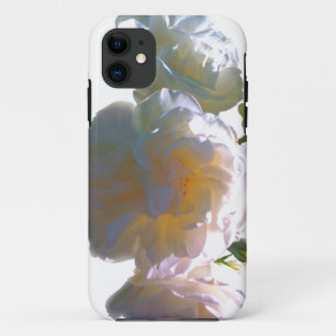 Elegante witte perzik oranje blosrozen iPhone 11 hoesje