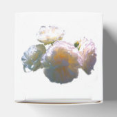 Elegante witte perzik sinaasappel blush rozen bedankdoosjes (Bovenkant)