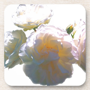 Elegante witte perzik sinaasappel blush rozen bier onderzetter