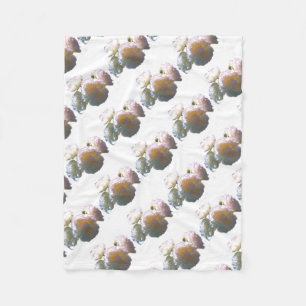 Elegante witte perzik sinaasappel blush rozen fleece deken
