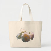Elegante witte perzik sinaasappel blush rozen grote tote bag (Voorkant)