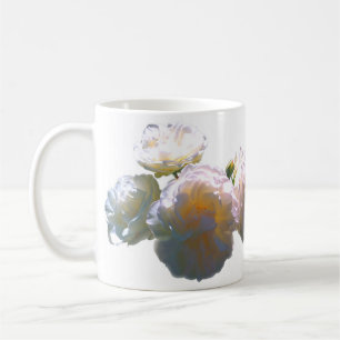 Elegante witte perzik sinaasappel blush rozen koffiemok