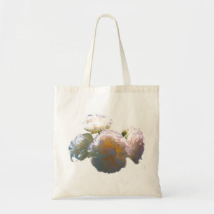 Elegante witte perzik sinaasappel blush rozen tote bag