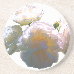 Elegante witte perzik sinaasappel blush rozen zandsteen onderzetter