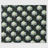 Elegante witte pioen bloemenwitte bloem foto cadeaupapier (Vlak)