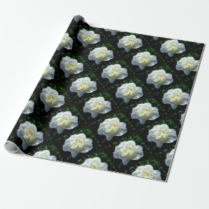 Elegante witte pioen bloemenwitte bloem foto cadeaupapier