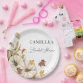 Elegante witte pompoen bruidsmeisjesfeest papieren papieren bordje (Feest)