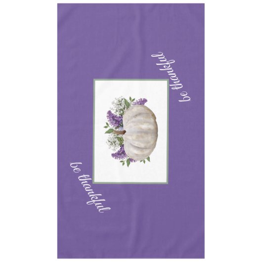 Elegante witte pompoen Paarse tafelkleed (Voorkant)