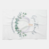 Elegante witte pompoen Thanksgiving Theedoek (Horizontaal)