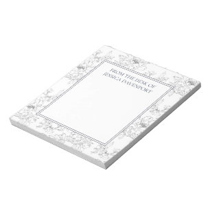 Elegante witte potlood handgetekende bloemen van b notitieblok