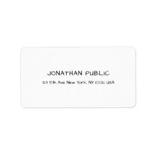 Elegante witte professionele Sjabloon Modern Clean Etiket