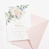 Elegante witte roos bloem bruiloft kaart