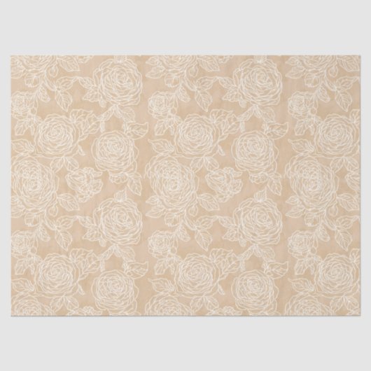 Elegante witte roos cadeau tissuepapier (Voorkant)