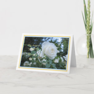 Elegante witte roos foto condoleancekaart kaart