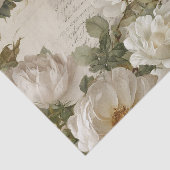 Elegante Witte Roos Tissuepapier (Detail)