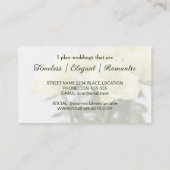 Elegante Witte Rose Bloemen Klassieke Wedding Plan Visitekaartje (Achterkant)