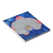 Elegante witte roze waterverf bloemorchidee notitieblok (Schuin)