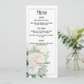 Elegante witte rozen en pioenen bruiloft kaart