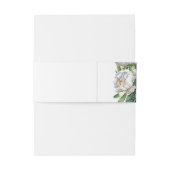 Elegante witte rozen en pioenen bruiloft uitnodigingen wikkel (Achterkant Voorbeeld)