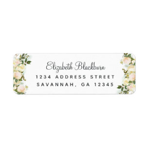 Elegante witte rozen Huwelijks retouradres Etiket