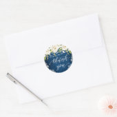 Elegante witte rozen kant rustiek hout dank u ronde sticker (Envelop)