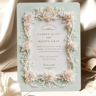 Elegante witte rozen met faux goud kaart