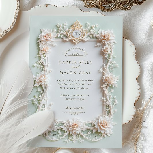 Elegante witte rozen met faux goud kaart