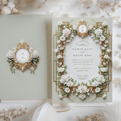 Elegante witte rozen met faux goud kaart