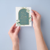 Elegante Witte Rozen Nuestra Boda Spaanse Bruiloft Flyer (Hand)