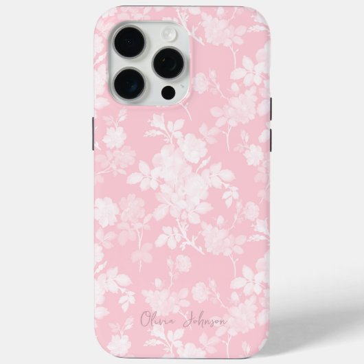 Elegante witte rozen roze bloemen Case-Mate iPhone case (Achterkant)