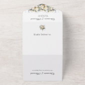 Elegante Witte Rozen RSVP QR Code Bruiloft All In One Uitnodiging (Buitenkant)