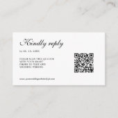 Elegante witte rozen RSVP QR-code Informatiekaartje (Voorkant)
