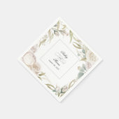 Elegante witte rozen Waterverf bruiloft viering Servet (Hoek)