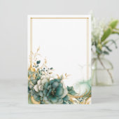 Elegante witte, salie- en gouden bloemen Blanco Kaart (Staand voorkant)