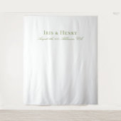 Elegante witte salie groene bruiloft achtergronden wandkleed (Voorkant)