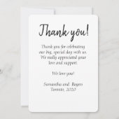 Elegante witte script font foto bedankkaart (Achterkant)