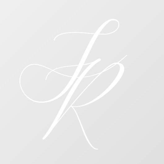 Elegante witte script monogram bruiloft raamsticker (Vel)