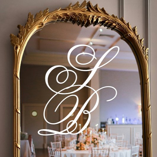 Elegante witte script monogram bruiloft raamsticker