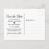 Elegante witte script typografie foto aankondigingskaart (Achterkant)