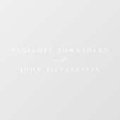 Elegante witte serif paar volledige namen bruiloft raamsticker (Vel)