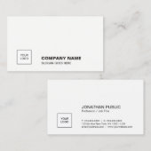 Elegante witte Smart Plain Professional Corporate Visitekaartje (Voorkant / Achterkant)