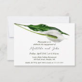Elegante witte spathiphyllum verlovingsfeest kaart (Achterkant)