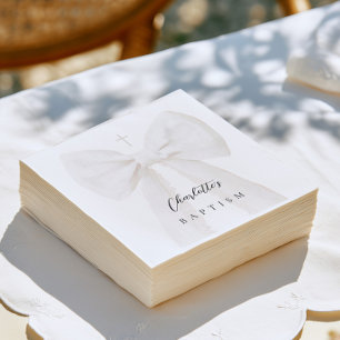 Elegante witte strik doop servet