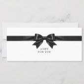 Elegante witte strik QR-code cadeaubon (Voorkant)