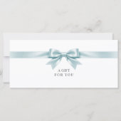 Elegante witte strik QR-code cadeaubon (Voorkant)