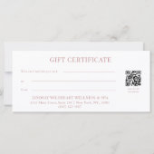 Elegante witte strik QR-code cadeaubon (Achterkant)