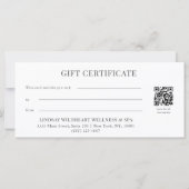Elegante witte strik QR-code cadeaubon (Achterkant)